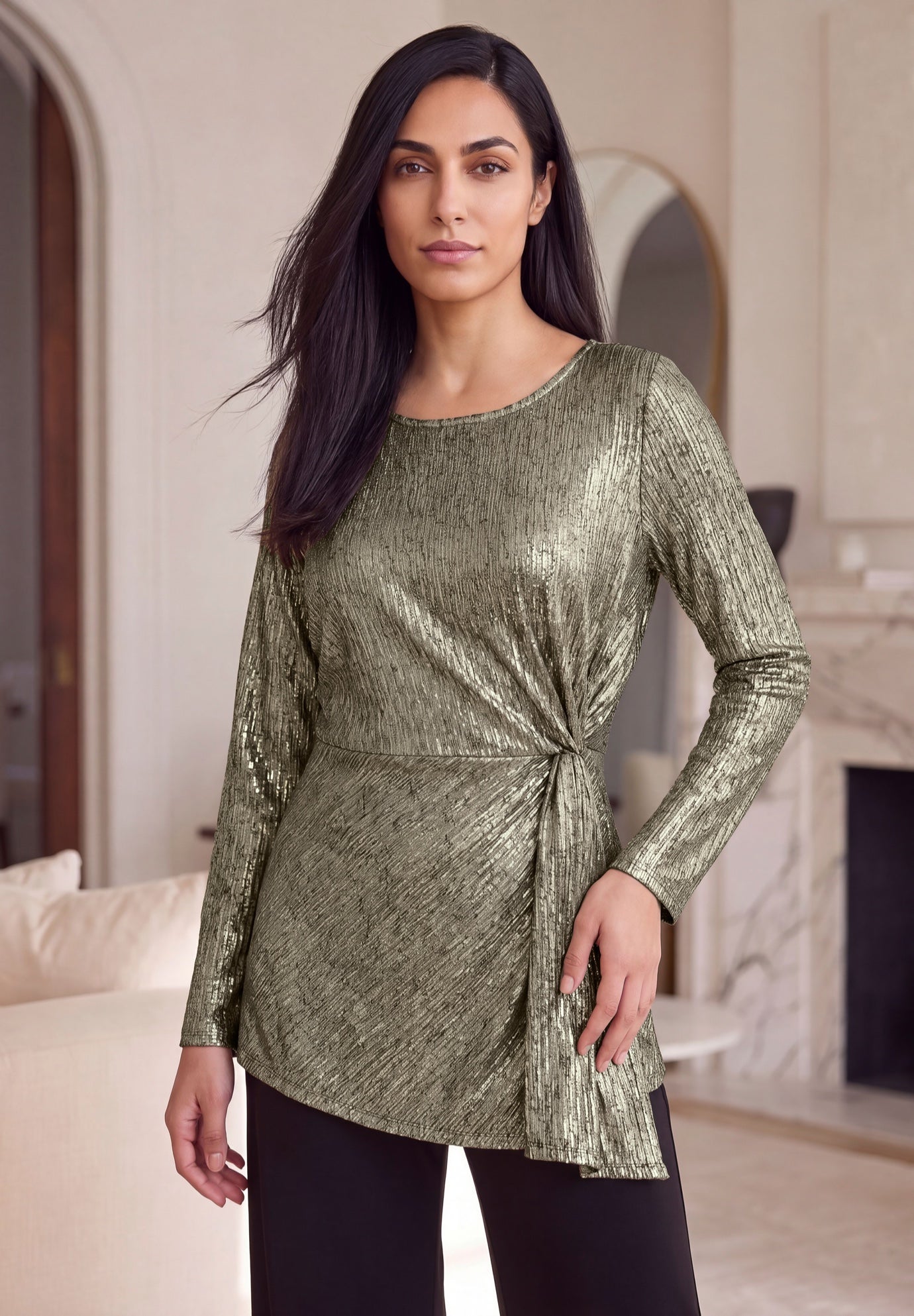 Asymmetrical Peplum Tunic image number 0