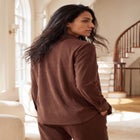 Stretch Faux Suede Button-Up Shirt image number 1
