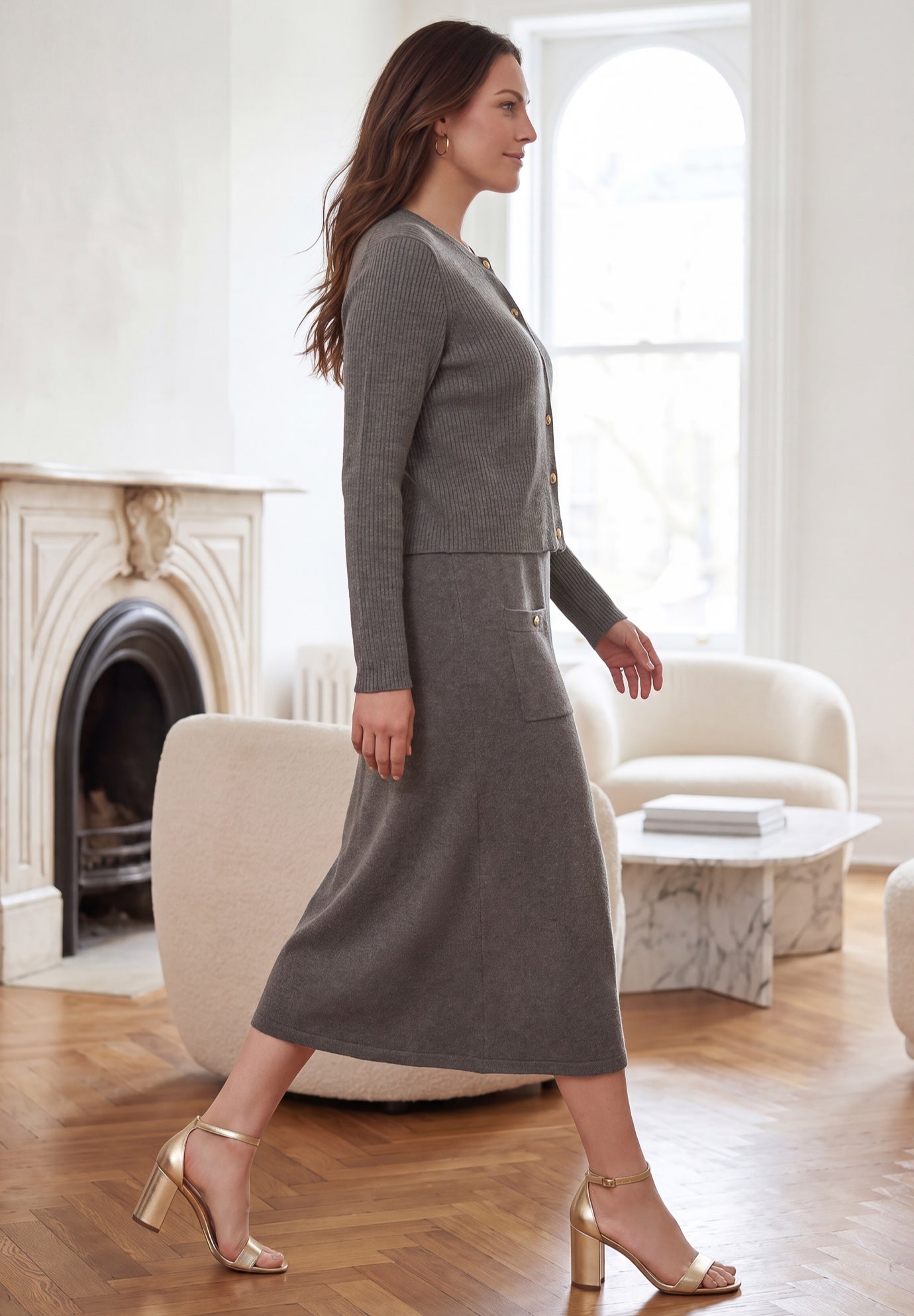 3-Piece Ribbed Cardigan Wardrober image number 1