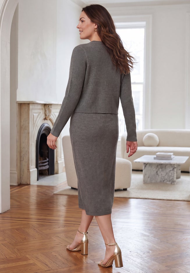 3-Piece Ribbed Cardigan Wardrober image number 2