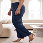 Stretch Faux Suede Flare Leg Pant image number 2