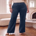 Stretch Faux Suede Flare Leg Pant image number 0