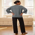 Button-Cuff Bell-Sleeve Sweater image number 1