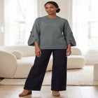 Button-Cuff Bell-Sleeve Sweater image number 0