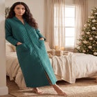 Warm Cozy Quilted Zip Robe image number 4