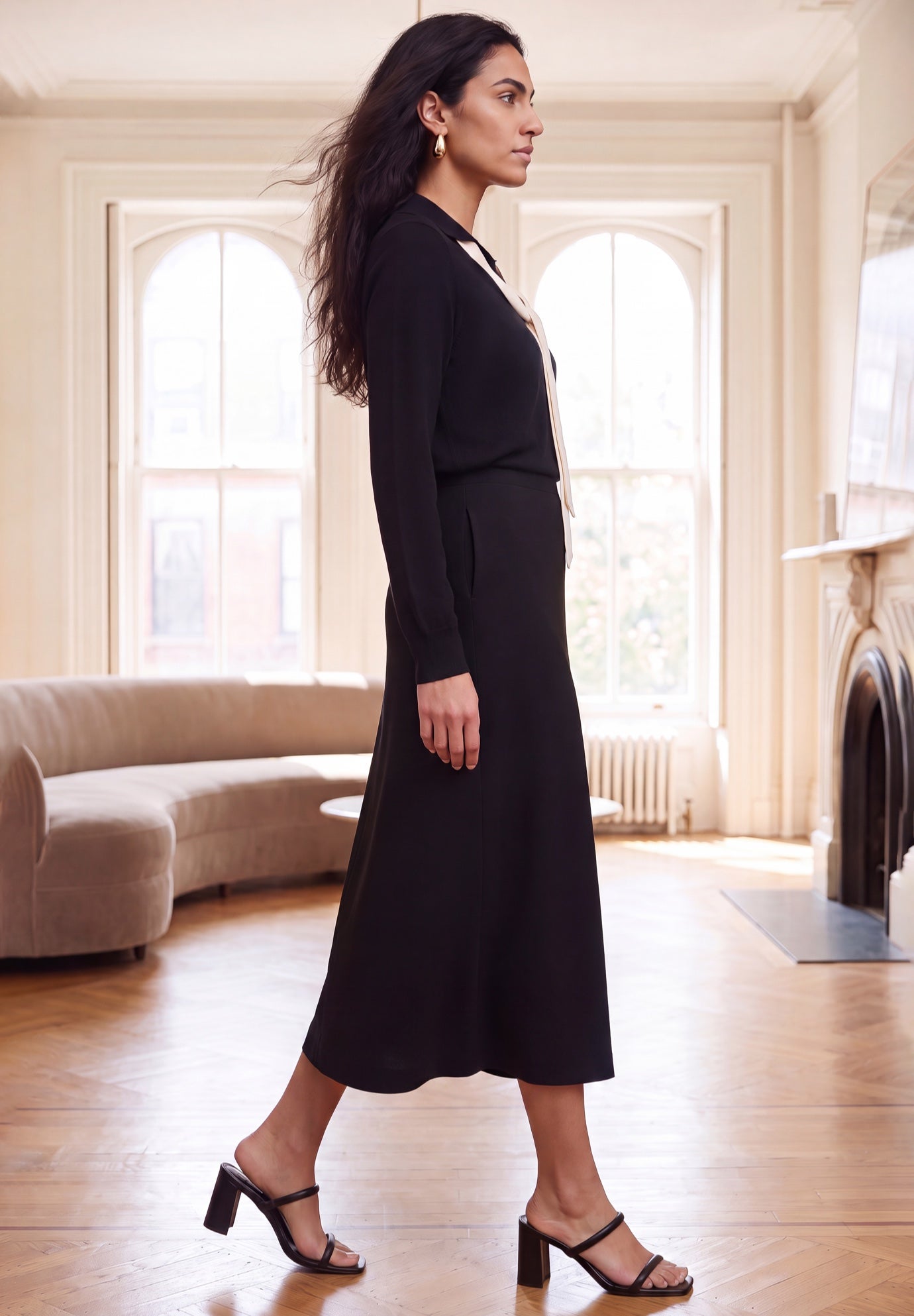 Pullover Tie-Collar Sweater image number 2