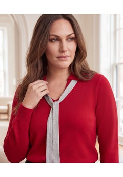 Pullover Tie-Collar Sweater