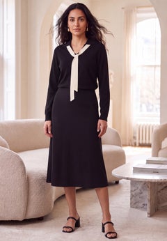 Pullover Tie-Collar Sweater
