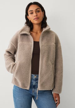 Zip Front Mockneck Sherpa Jacket