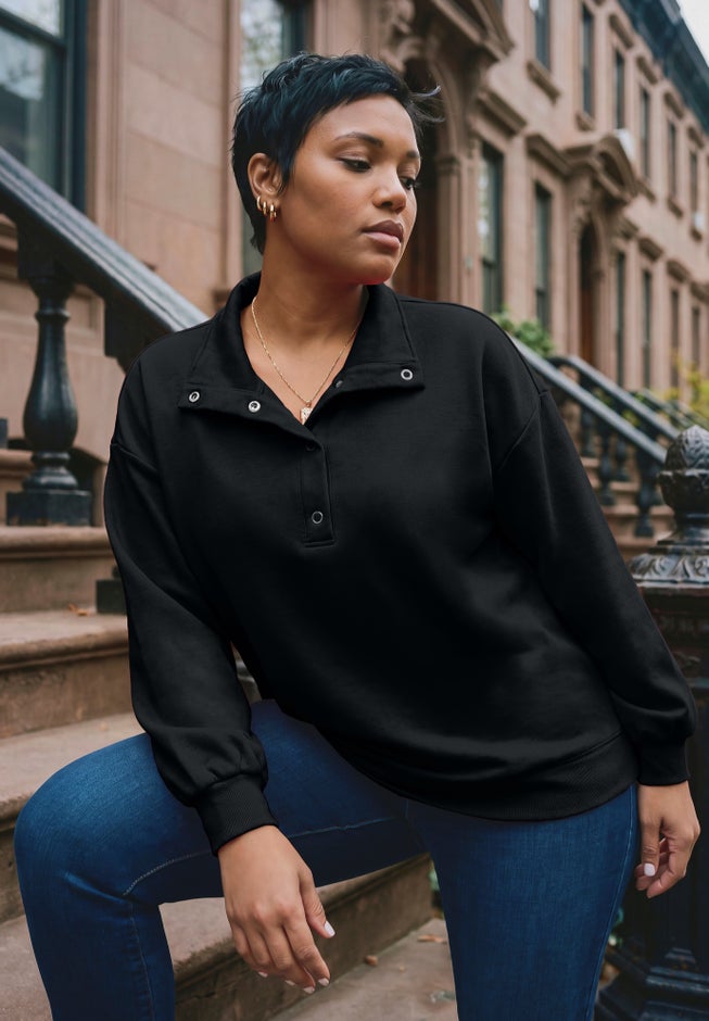 French Terry Quarter Snap Pullover image number 1