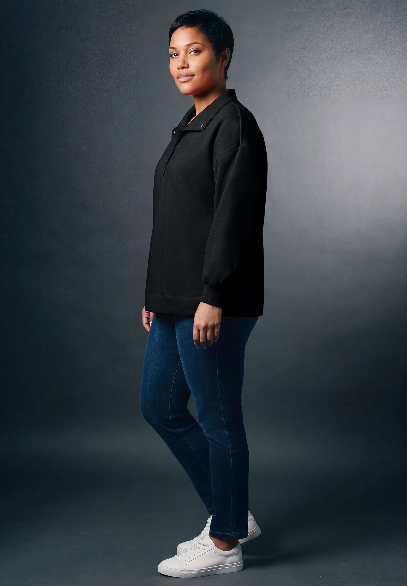 French Terry Quarter Snap Pullover image number 2