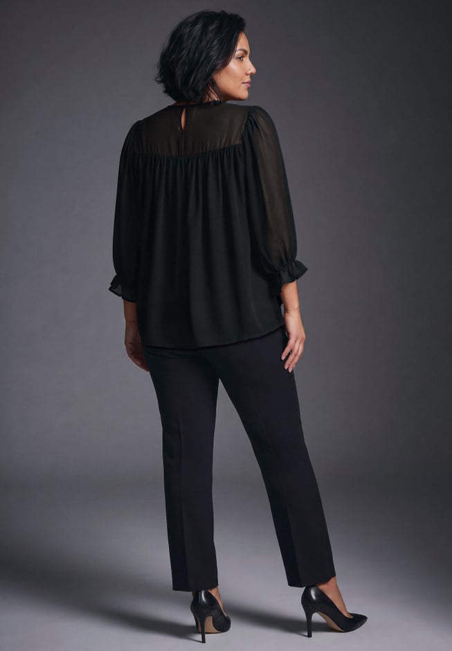Gathered Sheer Blouse image number 3