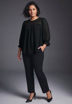 Gathered Sheer Blouse