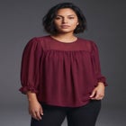 Gathered Sheer Blouse image number 0