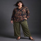 Cece Printed Button Up Blouse image number 0