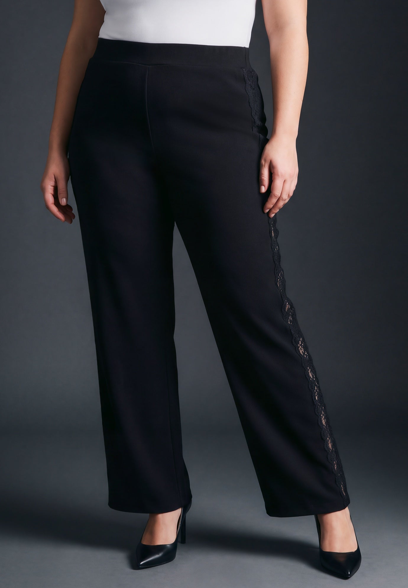 Liliana Ponte Lace Straight Leg Pant image number 0