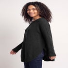 Scoopneck Long Sleeve Pullover Poncho Sweater image number 2