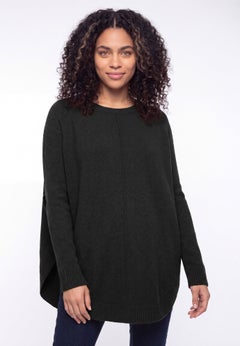 Scoopneck Long Sleeve Pullover Poncho Sweater