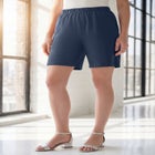 Plus Size Soft Knit Pull-On Short image number null