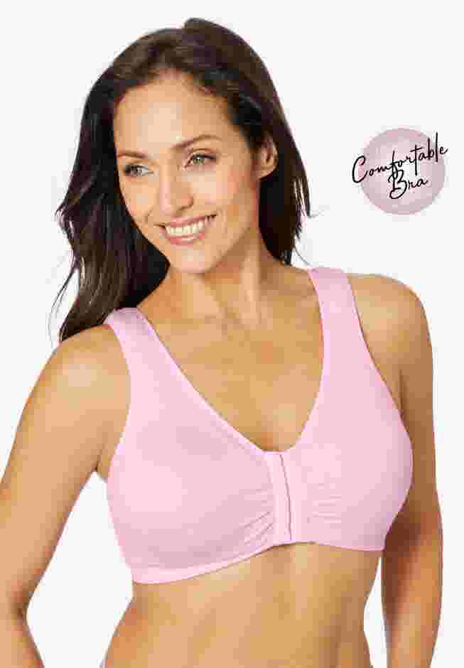 Leading Lady® Meryl Cotton Front-Close Wireless Bra image number 3