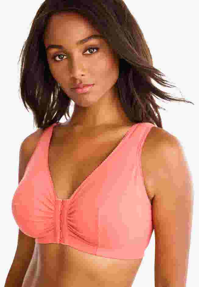 Leading Lady® Meryl Cotton Front-Close Wireless Bra image number 0