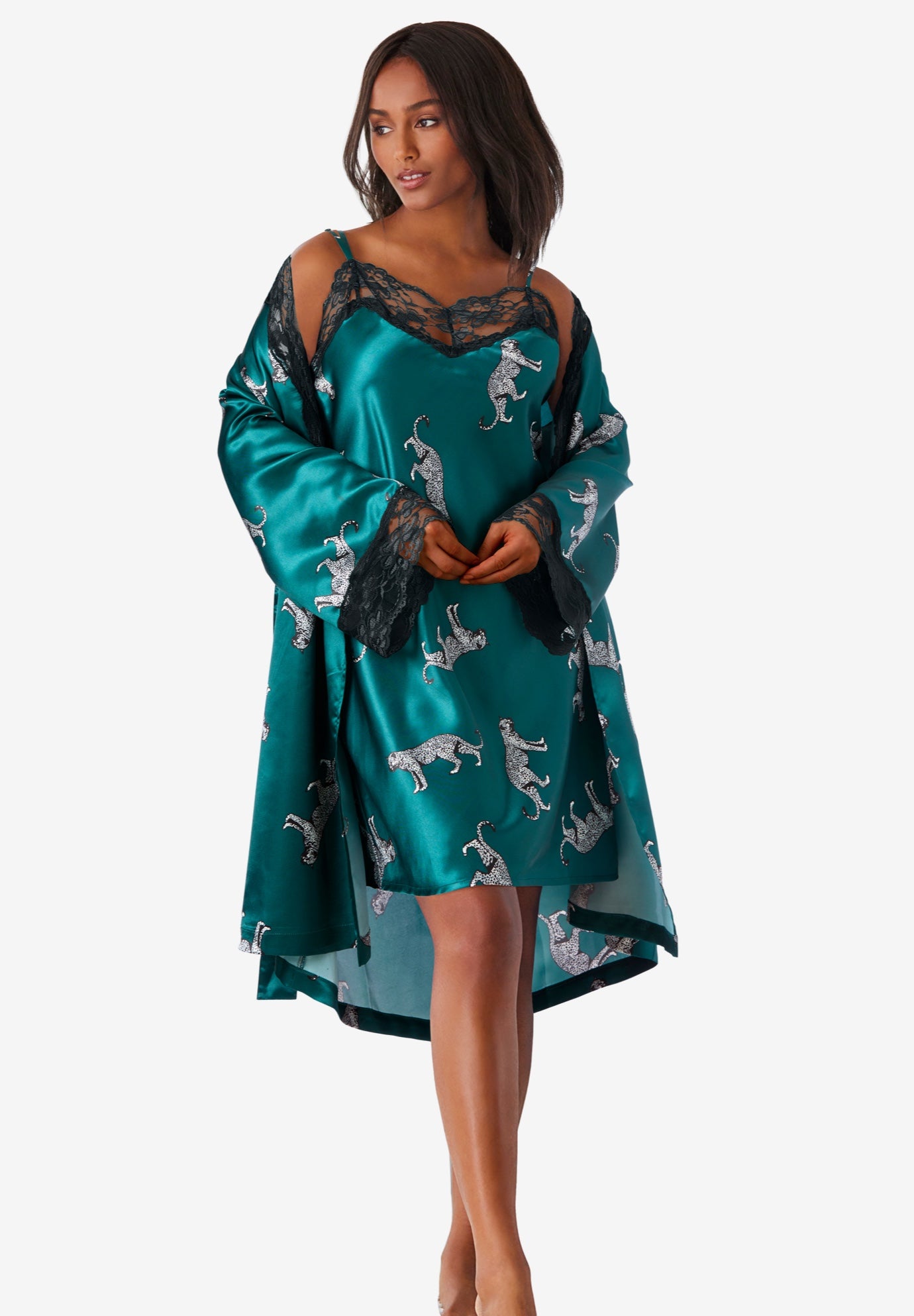 The Luxe Satin Short Peignoir Set image number 0