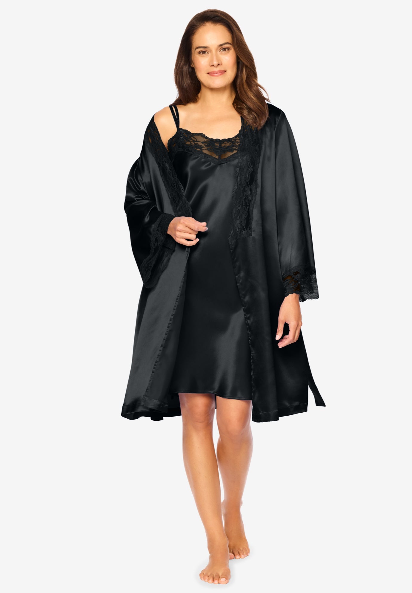 The Luxe Satin Short Peignoir Set image number 0