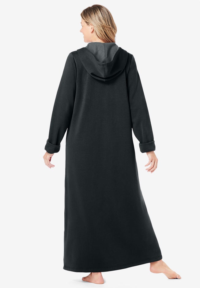 Long Hooded Fleece Sweatshirt Robe image number 1
