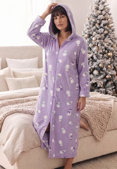 Long Hooded Fleece Sweatshirt Robe