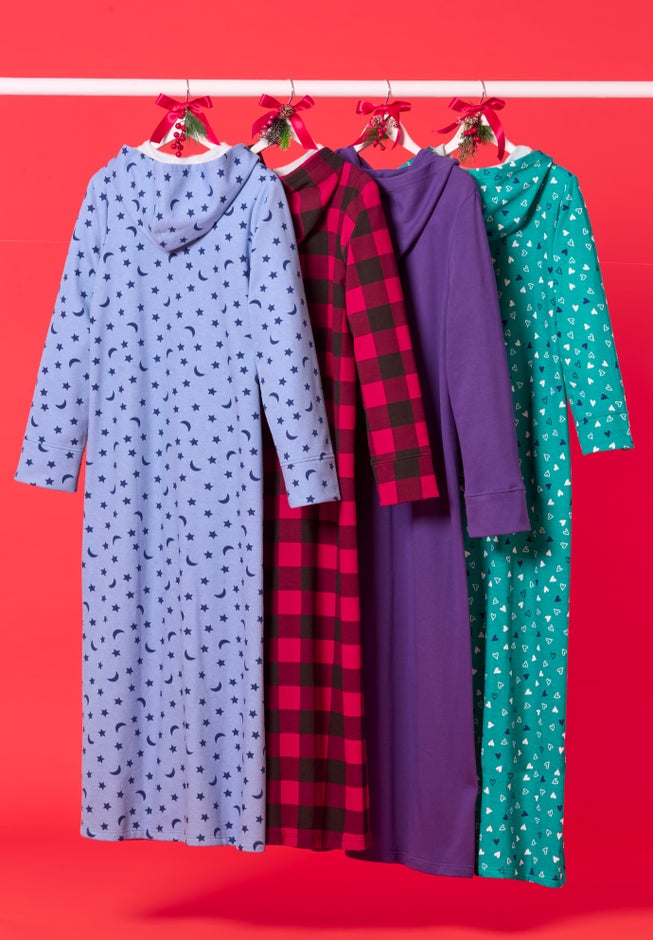 Long Hooded Fleece Sweatshirt Robe image number 7