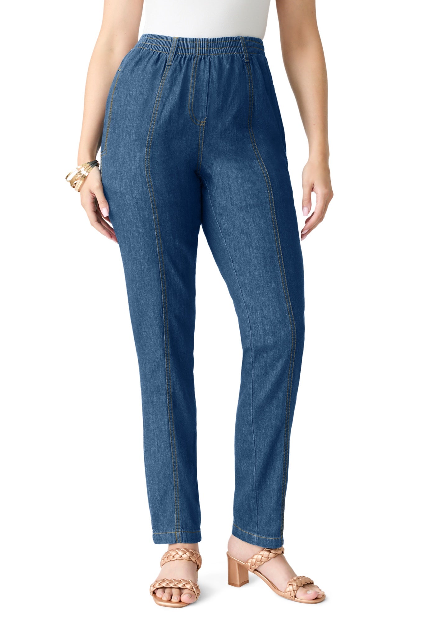 Plus Size Easy-Wear Straight Leg Jean image number 0