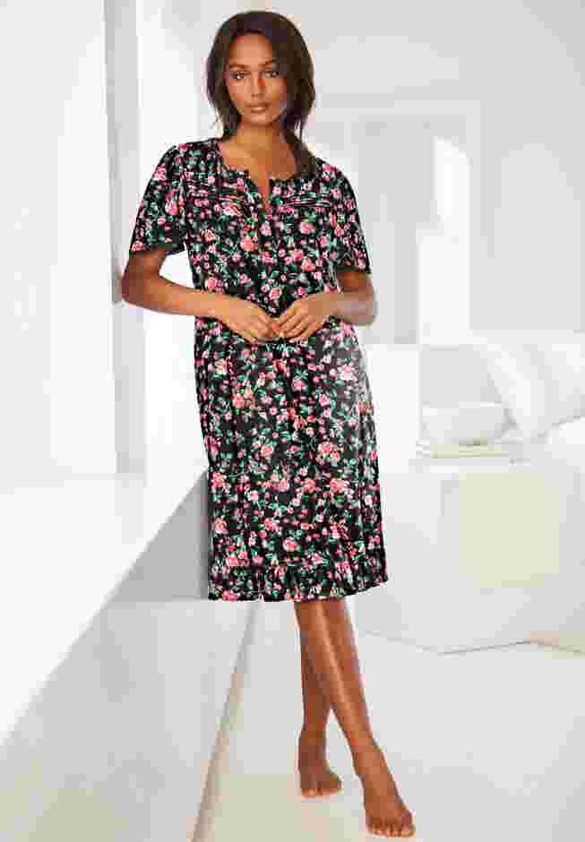 Short Floral Print Cotton Gown image number 6