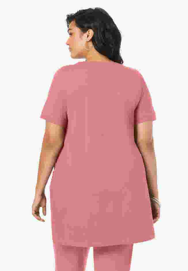 Plus Size Two Pocket Soft Knit Swing Tunic image number 1