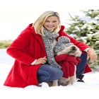 Hooded A-Line Fleece Coat image number 4
