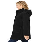 Hooded A-Line Fleece Coat image number 2