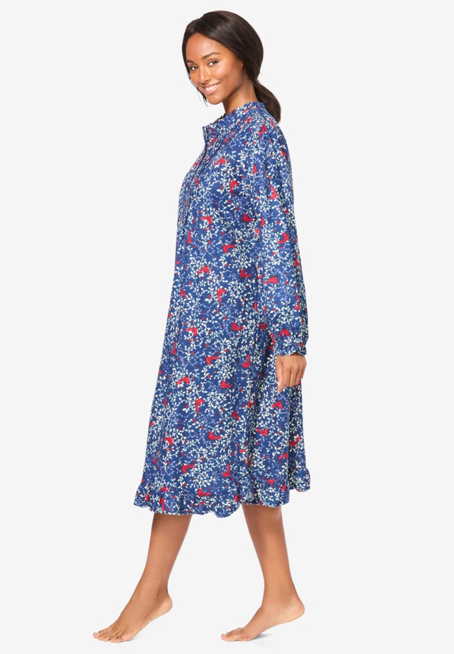 Cotton Flannel Print Short Gown  image number 3