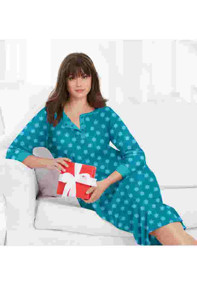 Thermal Henley Nightgown image number 6