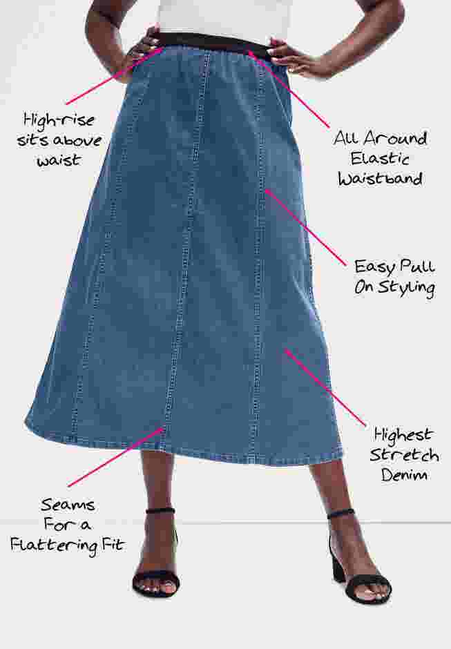 Stretch Denim Jegging Skirt image number 0
