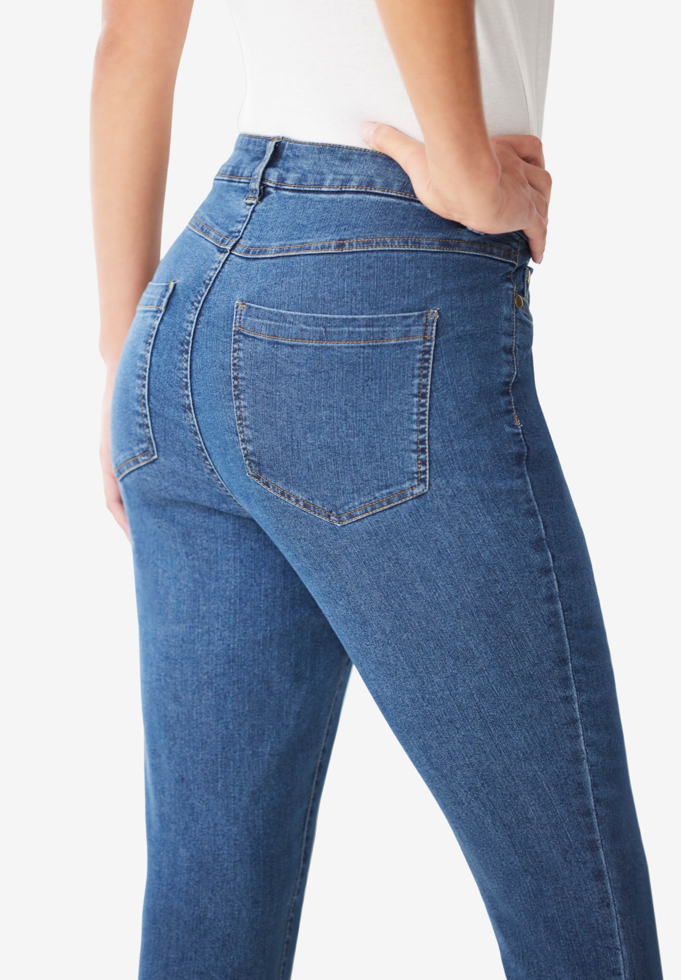 Stretch Denim 5-Pocket Straight-Leg Jeans image number 3