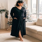Long Snap-Front Knit Lounger image number 0