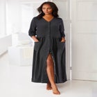 Long Snap-Front Knit Lounger image number null