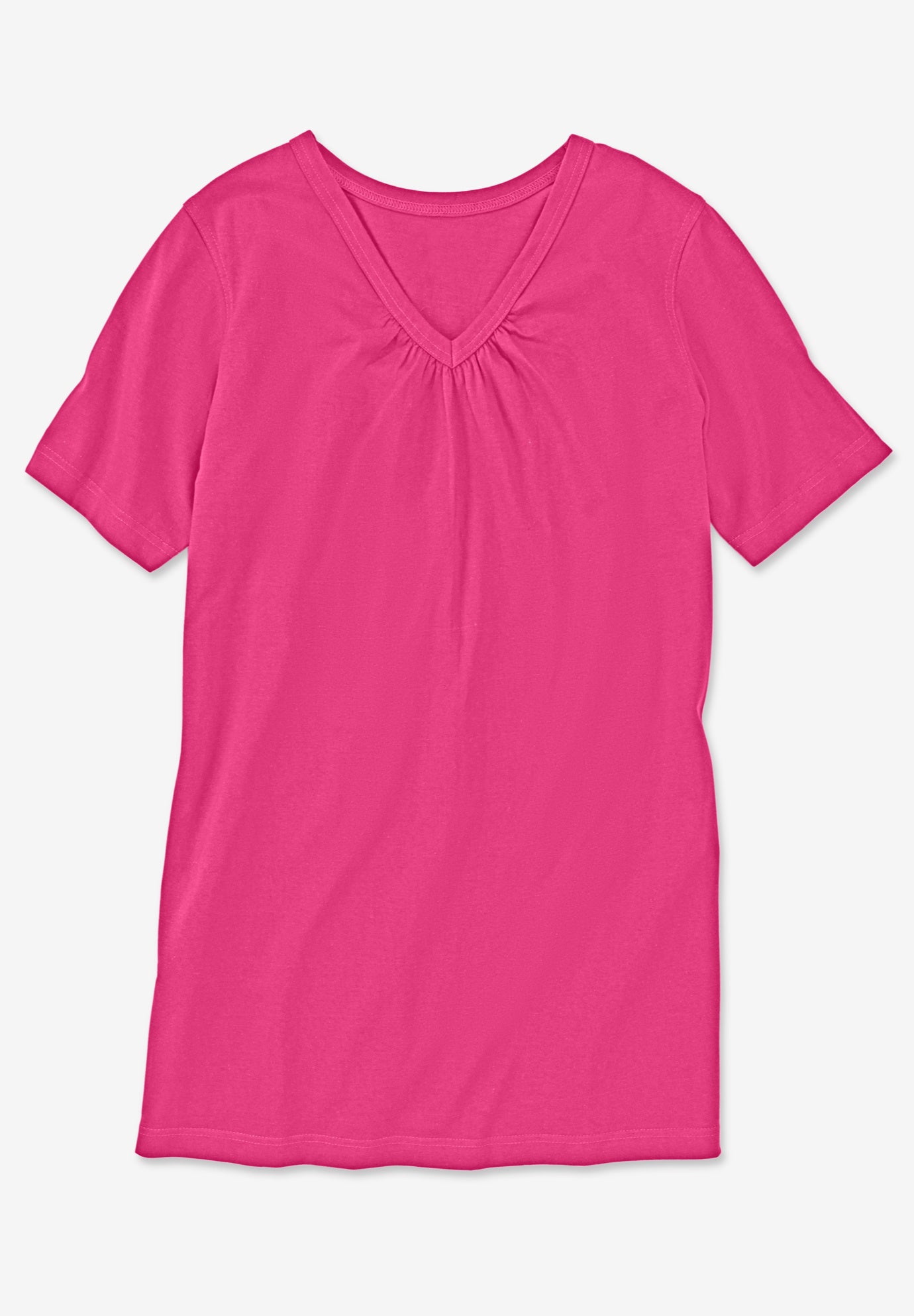 Perfect Short-Sleeve Shirred V-Neck Tunic image number 7