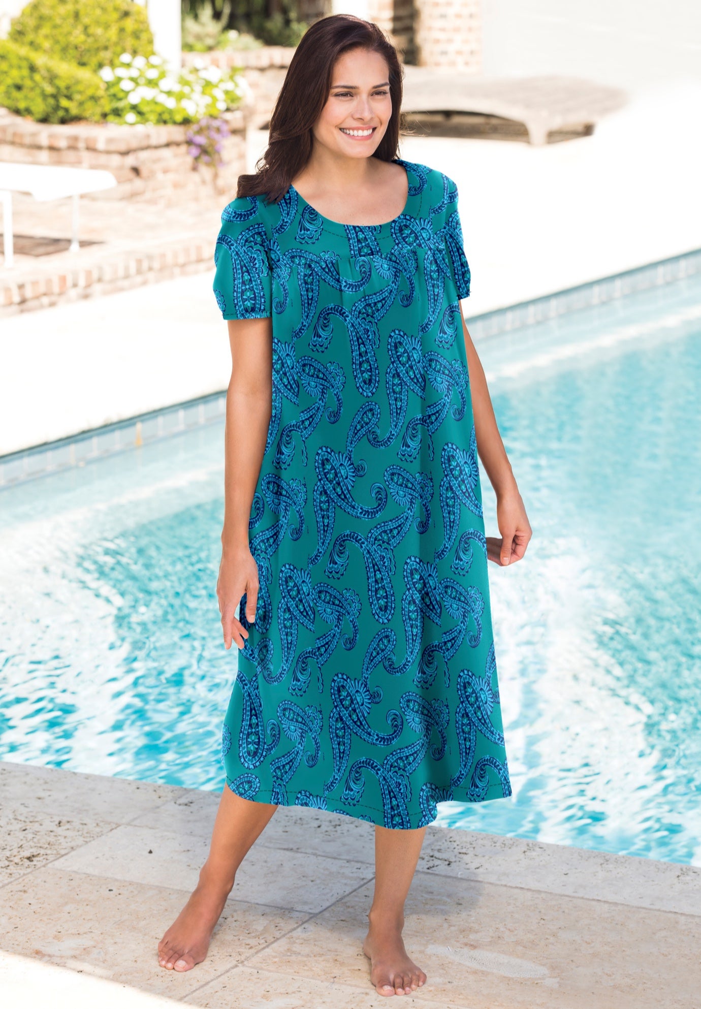 Short Print Shirred Lounger image number 3