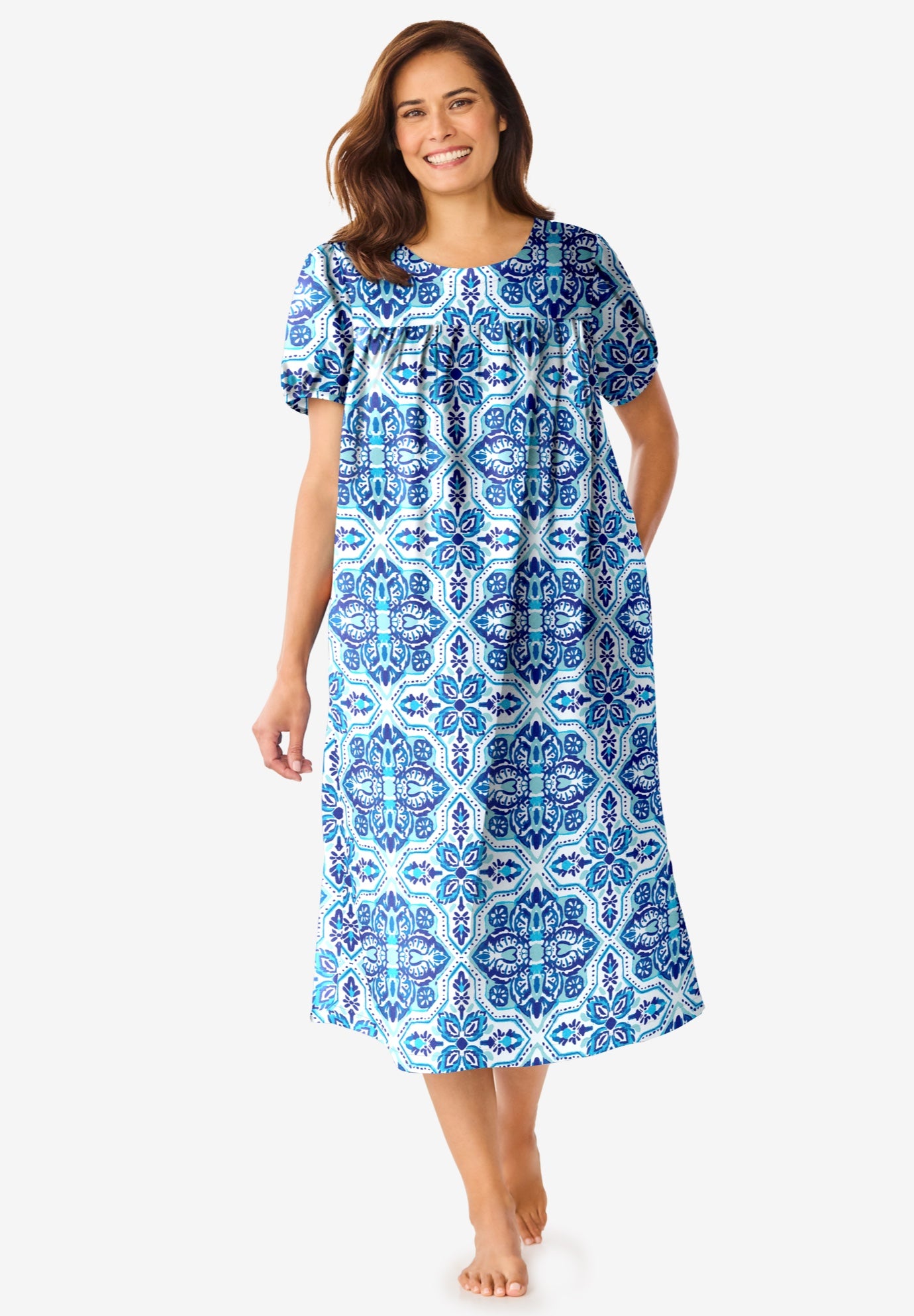 Short Print Shirred Lounger image number 0