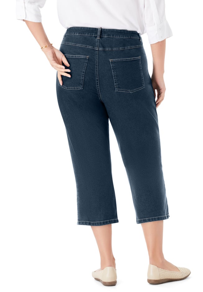 Stretch Denim Five-Pocket Capri Jeans image number 1