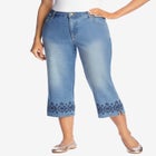 Stretch Denim Five-Pocket Capri Jeans image number null