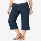 Stretch Denim Five-Pocket Capri Jeans image number null