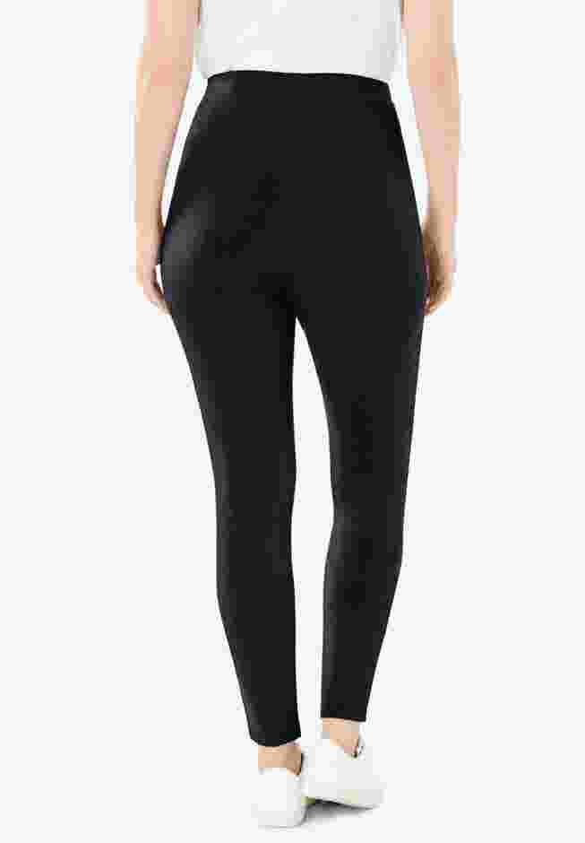 Womens Plus-Size Stretch-Cotton Knit Pull-On Leggings image number 1