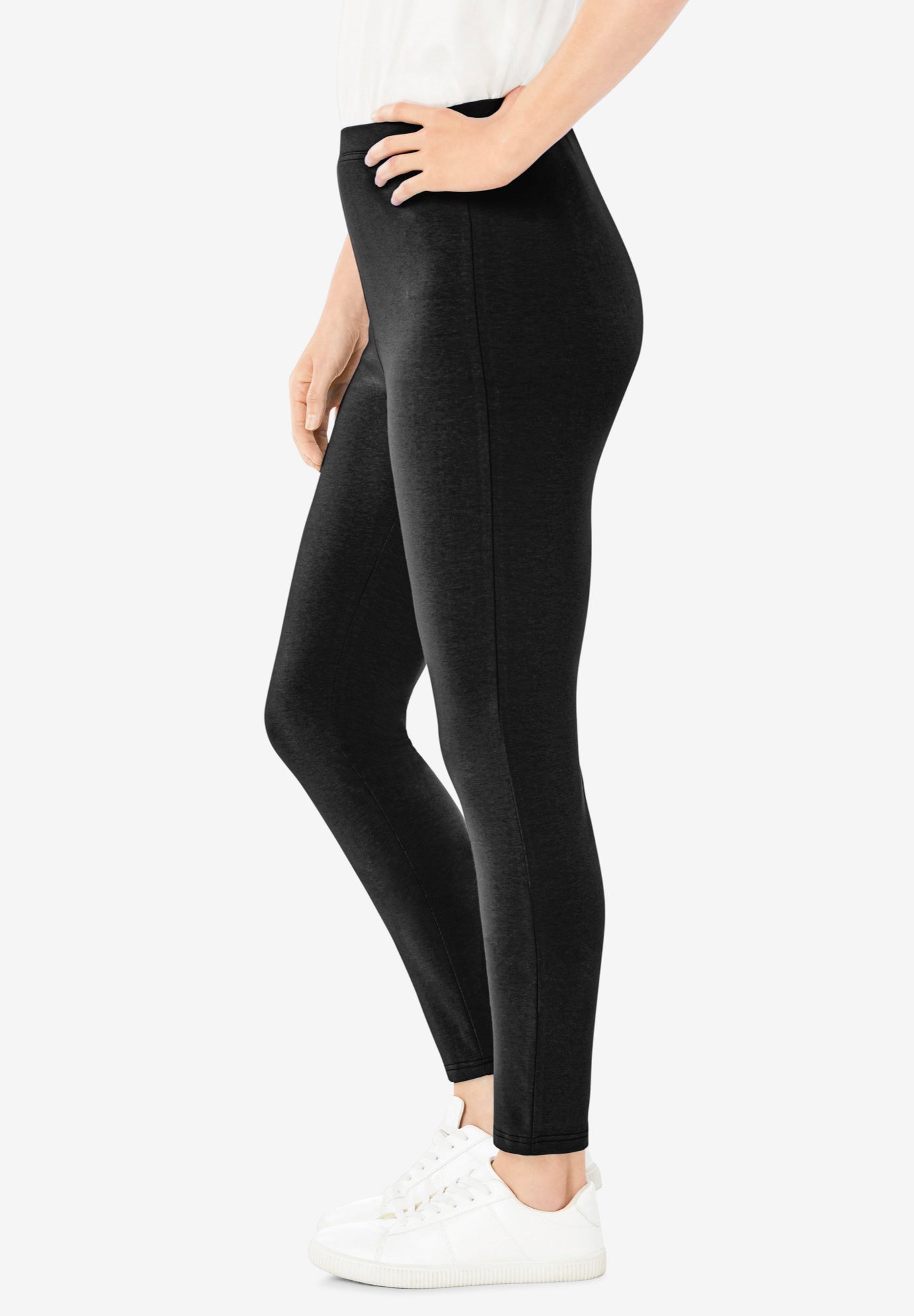 Stretch-Cotton Knit Pull-On Leggings image number 2