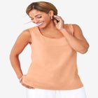 Stretch Cotton Horseshoe Neck Tank image number null
